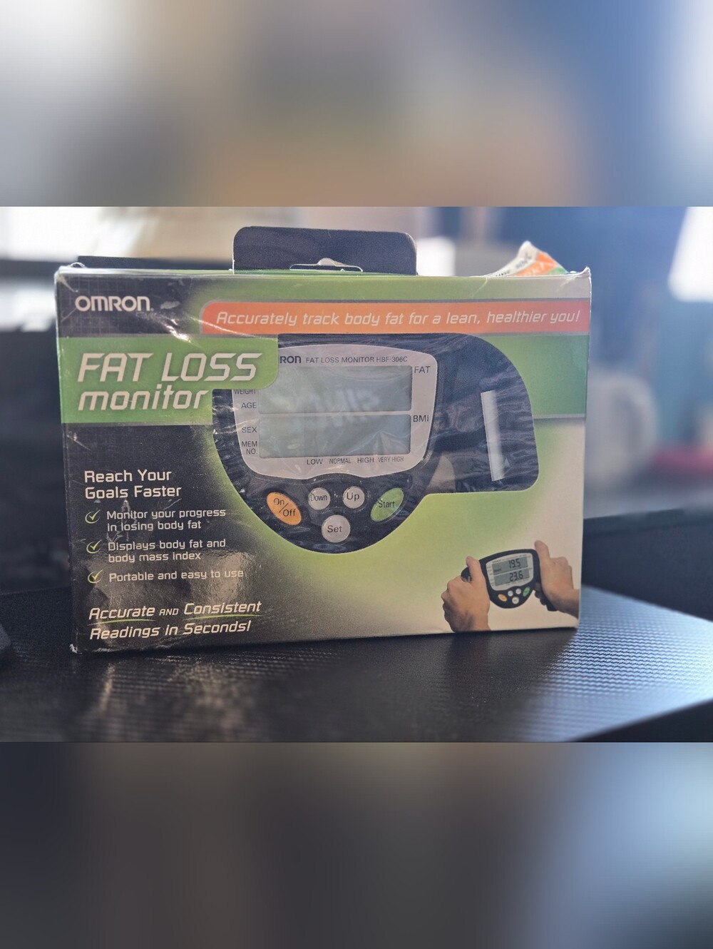 OMRON Fat Loss Monitor HBF-306C Black Handheld with Box